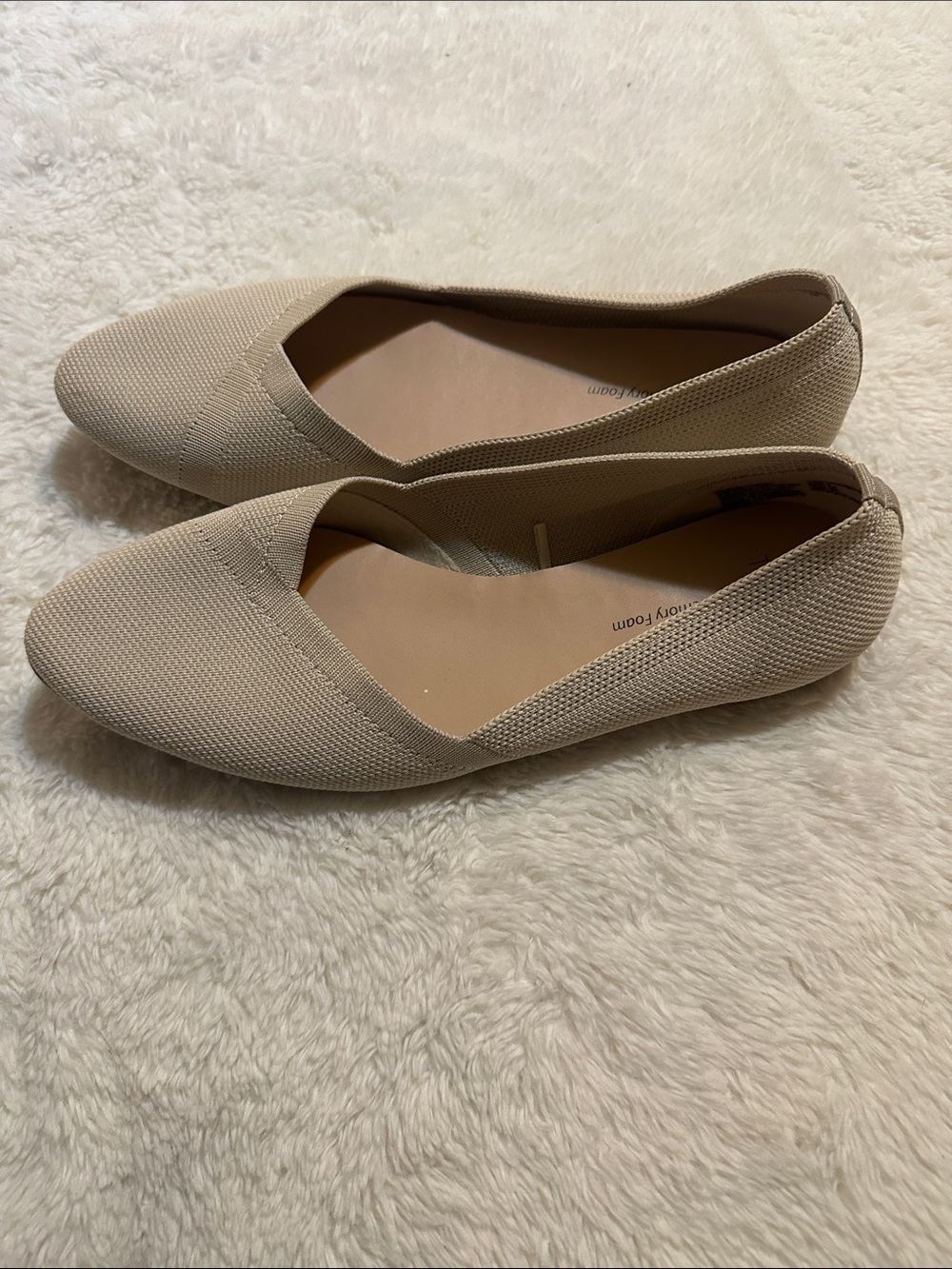 Time and Tru Women's Neutral Knit Pointed Toe Slip-Ons